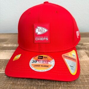 New Era 39thirty Kansas City Chiefs Sideline Hat Fitted NFL Red L/XL Flex $50